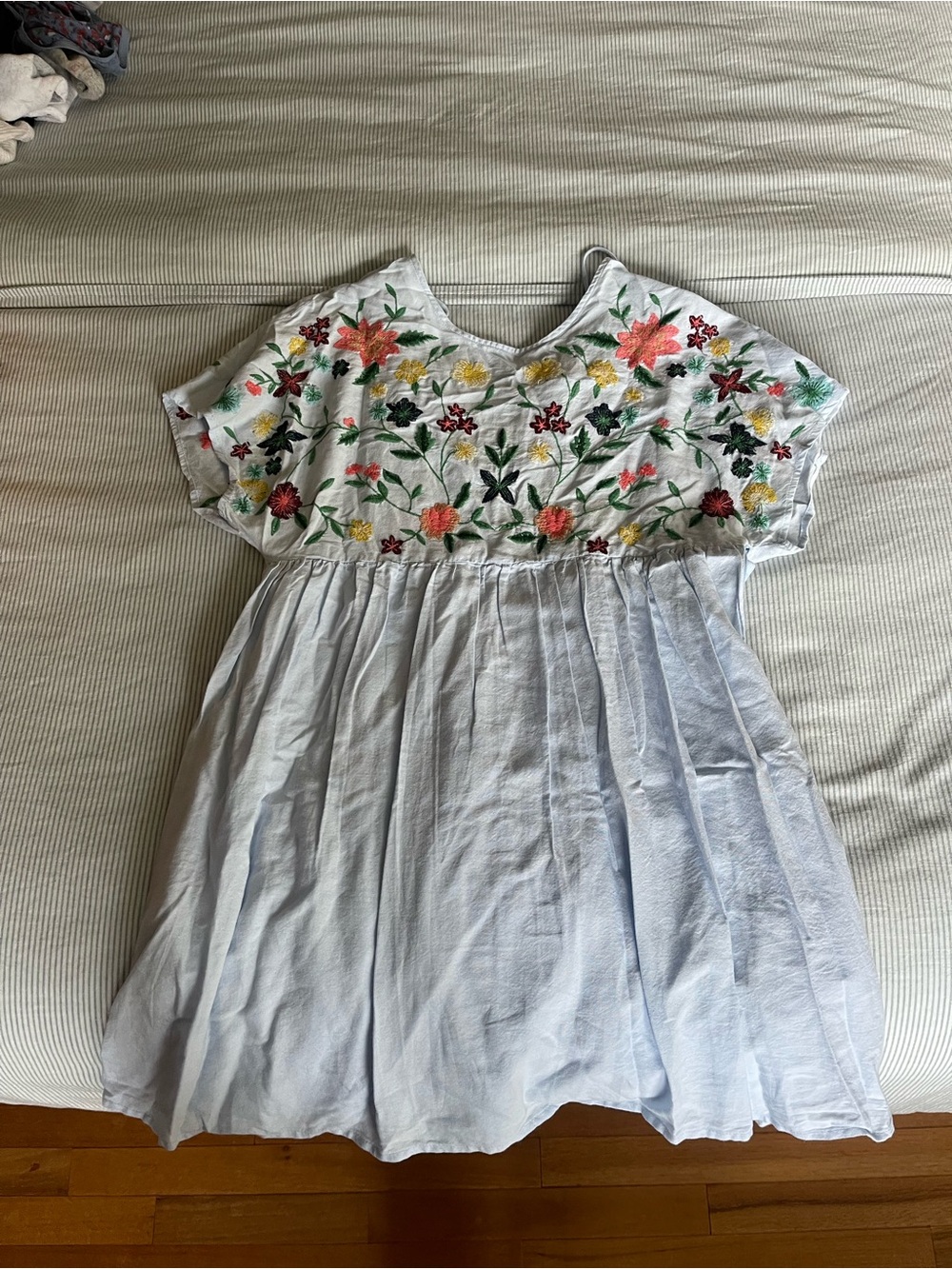 NWT Zara blue floral embroidered dress/ romper